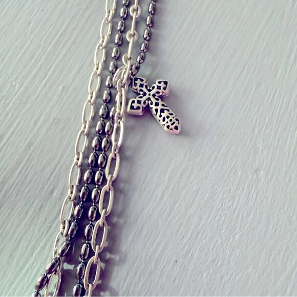 Jim Shore Silver Tone Angel Pendant Double Strand Necklace NEW - Picture 7 of 13